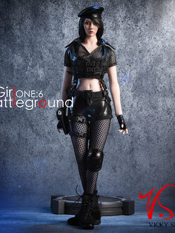 VSTOYS 18XG13-B Clothing Set Battlefield Girl Black