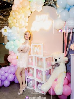 แบรคดรอปลูกโป่งงานวันเกิดตรีมพาสเทล