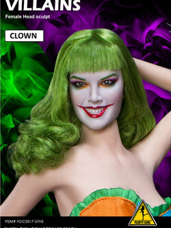 Flirty Girl FGC2017-37HS VILLAINS Female head sculpt - CLOWN
