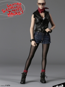SuperMCTOYS F-074 Leather Sleeveless Moto Jacket Sets