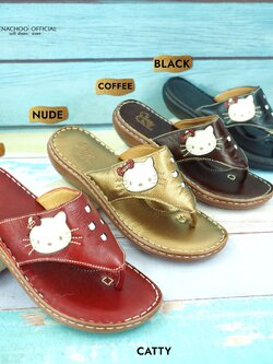 ทรงปกติ:เปลี่ยนไซส์ได้-ไม่รับคืน Zenachoo รุ่น Catty สูง 1นิ้ว รองเท้าสุขภาพหนังแท้ หนังนิ่ม พื้นนุ่ม