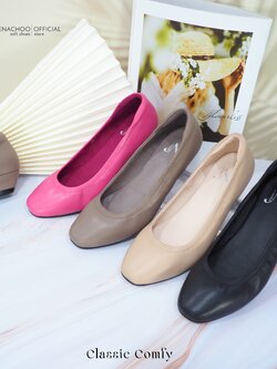 ทรงใหญ่ลด 1 ไซส์ เปลี่ยนไซส์ได้ ไม่รับคืน รุ่นขายดี Zenachoo Classic Comfy สูง 1 นิ้ว รองเท้าหนังแกะแท้ หนังแกะนิ่ม ละมุนเท้า