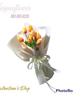 ช่อดอกไม้ประดิษฐ์ ดอกทิวลิป ดอกไม้เกรดเอ