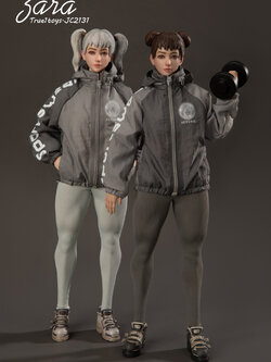 26/12/2568 True1Toys JC2131A,B Sporty Girl ZARA (Brown Hair Version) & (Gray Hair Version)