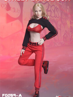 Fire Girl Toys FG059-A Street dance suit (black and red)