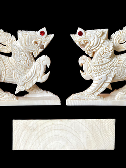 สิงห์งาแกะทรงเครื่อง ศิลป์มหาดไทย ตาฝังพลอยสีแดง