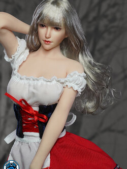 SUPER DUCK SDH017-C Female Head Carving (White Long Hair)