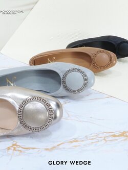 ทรงปกติ เปลี่ยนไซส์ได้ ไม่รับคืน Zenachoo รุ่นขายดี Glory ส้นเตารีดสูง 2นิ้ว เสริมส้นด้านใน รองเท้าหนังแกะแท้