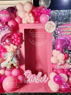 Back drop ลูกโป่งตรีมบาร์บี้