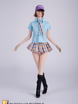Fire Girl Toys FG041-B trendy pleated skirt school uniforms (blue)