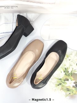 ทรงปกติ เปลี่ยนไซส์ได้-ไม่รับคืน Zenachoo รุ่น Magnetic1.5 สูง 1.5นิ้ว รองเท้าสุขภาพ หนังแกะนิ่ม แม่เหล็กนวัตกรรมญี่ปุ่น