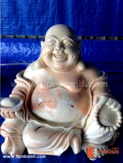 พระสังกระจายนั่งถือก้อนทอง สูง 30 เซน หินอ่อน