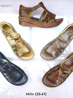 ทรงปกติ เปลี่ยนไซส์ได้ไม่รับคืน Zenachoo รองเท้าสุขภาพ รุ่น Milin ความสูง 1.5 นิ้ว