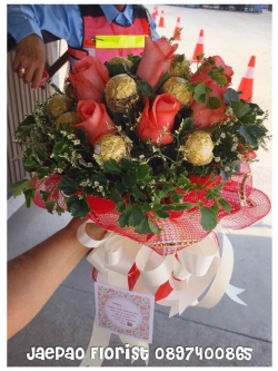 ช่อดอกกุหลาบ สีโอรส