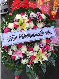 พวงหรีดดอกไม้สด