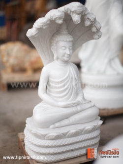 พระนาคปรกสูง 52 เซนติเมตร หินหยกขาว