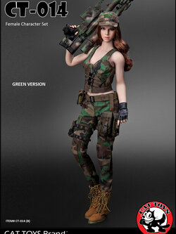 CAT TOYS CT014B Green Military Female Character set