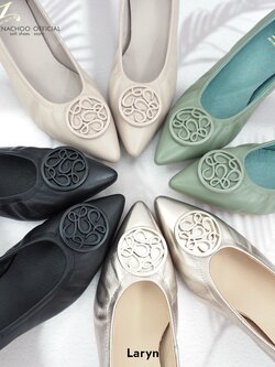 ทรงปกติ เปลี่ยนไซส์ได้-ไม่รับคืน Zenachoo รุ่น Laryn สูง 2นิ้ว รองเท้าหนังแกะแท้ หนังนิ่ม พื้นนุ่ม