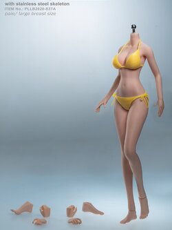 TBLeague PLLB2020-S37A 1/6 Super Flexible Female Seamless Body - Pale / Large Breast Size