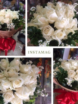 ช่อดอกกุหลาบ สีขาว