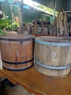 ถังไม้ตวงข้าว ถังตวงข้าวสารไม้สัก 20ลิตร ถังตวงข้าว