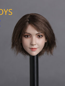 GACTOYS GC011B Asian beauty headscuplt (Short Brown Hair)