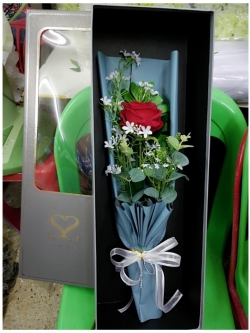 กล่องใส่ช่อดอกกุหลาบวาเลนไทน์ (Flower Box)