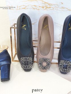 ทรงใหญ่ลด 1 ไซส์ เปลี่ยนไซส์ได้-ไม่รับคืน รุ่นขายดี Zenachoo Patsy สูง 2.3 นิ้ว รองเท้าหนังแกะแท้ หัวแหลมหน้ากว้าง