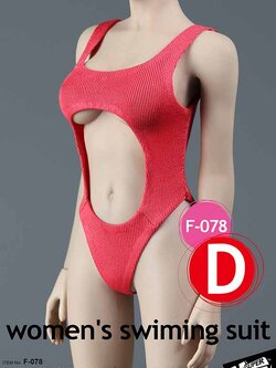 SUPERMCToys F-078D Women's Swimming Suit & Sheer Bodysuit