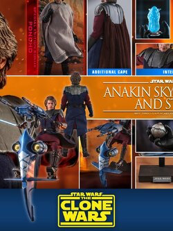 Hot Toys TMS020 1/6 Star Wars: The Clone Wars - Anakin Skywalker And Stap (Special Edition Bonus)