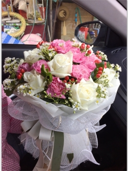 ช่อดอกไม้กุหลาบ ดอกคาร์เนชั่น