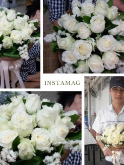 ช่อดอกกุหลาบ สีขาว