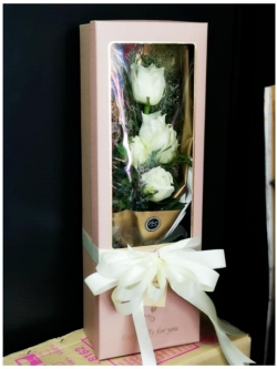 กล่องใส่ช่อดอกกุหลาบวาเลนไทน์ (Flower Box)