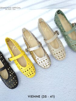 ทรงปกติ เปลี่ยนไซส์ได้-ไม่รับคืน Zenachoo รุ่น VIENNE สูง1 นิ้ว รองเท้าหนังแกะแท้ หนังนิ่ม พื้นนุ่ม