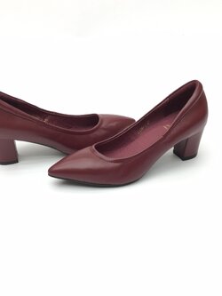 ทรงปกติ สินค้าลดราคา ไม่รับเปลี่ยน-คืน ทุกกรณึ Zenachoo Vanessa2 สี Wine สูง 2 นิ้ว รองเท้าหนังแกะนิ่ม หัวแหลมทรงสวย