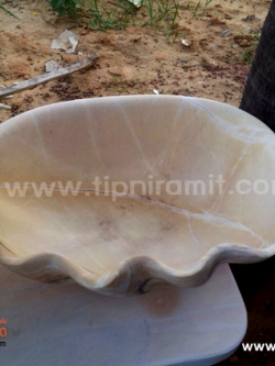 อางล้างหน้งหินอ่อน สีน้ำตาลอ่อน