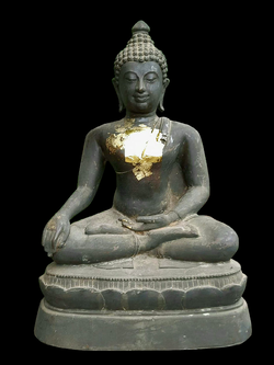 พระพุทธรูปเชียงแสน สิงห์หนึ่ง อายุ100ปี หน้าตัก9นิ้ว ปางมารวิชัย