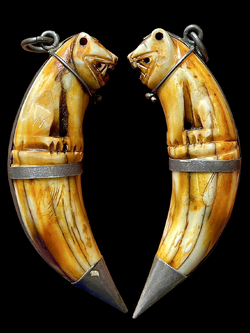 เขี้ยวเสือหลวงพ่อปานวัดคลองด่าน เต็มเขี้ยว พิมพ์ปากอ้า