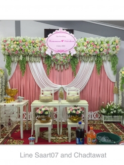 ฉากรดน้ำสังข์ 3 m x 2.5 m ธีมชมพู