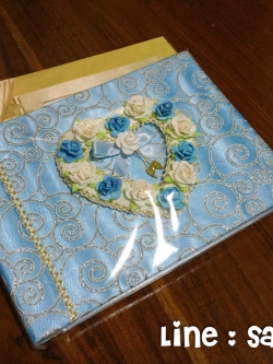 สมุดประสาทพรคู่บ่าวสาว ลายดอกไม้