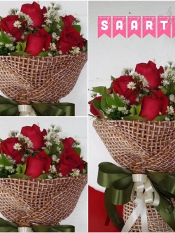 ช่อดอกกุหลาบสีแดง เกรด A