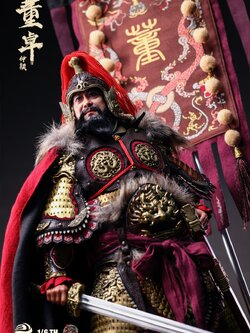 303TOYS MP040 + MP041 THREE KINGDOMS SERIES: DONG ZHUO ZHONGYING - MARQUIS OF MEI (EXCLUSIVE COPPER EDITION) + WARHORSE OF DONG ZHUO