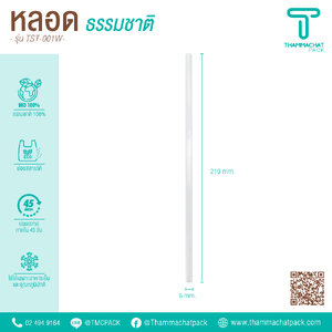 หลอดดูดน้ำแบบตรง 6 x 210 มม.