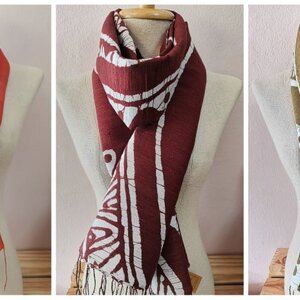 ผ้าพันคอไหมแท้ทอมือ ลายบาติก Handmade 1,490- TO 1,690-
