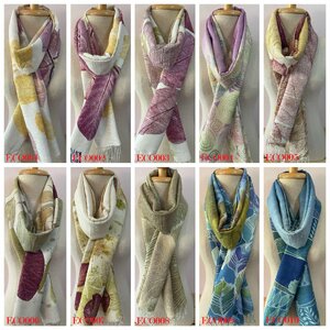 ผ้าพันคอ-ผ้าคลุมไหล่ไหมแท้ ทอมือ Eco Print 2,590-