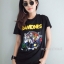 tour shirt เสื้อยืดวงร็อค ผ้าบาง สกรีนลายวงร็อค RAMONES ลายเดียวกันกับที่คุณเป้ย ปานวาดใส่ค่ะ ลายสกรีสวยๆ สกรีนหน้า/หลัง