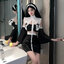 HALLOWEEN3 ชุดแม่ชีหนังสีดำ งานสวยน่ารักแต่งลายไม้กางเกง