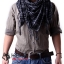 ผ้าพันคอชีมัค Shemash (เนื้อผ้า Viscose) : สีเทา-ดำ CV002