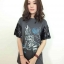 เดรสผ้ายืด/ หรือเสื้อตัวยาว สกีนลาย แขนปักเลื่อมวิ้งค่ะ