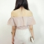 Peplumnize My Shoulder Dress Playsuit ขาสั้น ท่อนบนสามารถใส่แบบเปิดไหล่หรือใส่เป็นแขนกุดค่ะ กางเกงท่อนล่างทำจากผ้าลินิน ทรงสวยตัดเย็บดีค่ะ